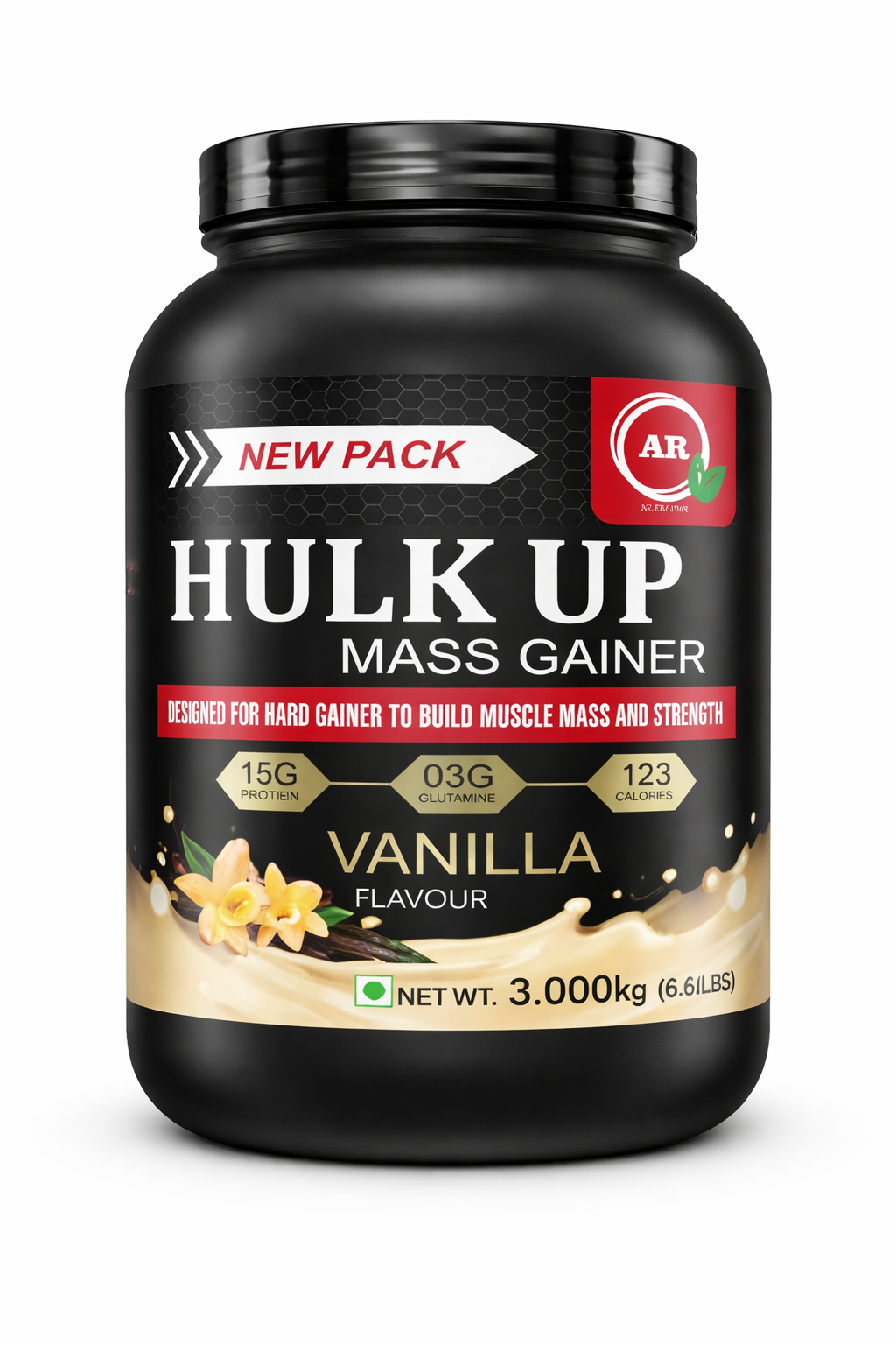 AR Nutrition Hulk Up Mass Gainer | Weight Gainer for Men & Women | High Protein Muscle Builder | Vanilla | Fast Weight Gain Supplement
