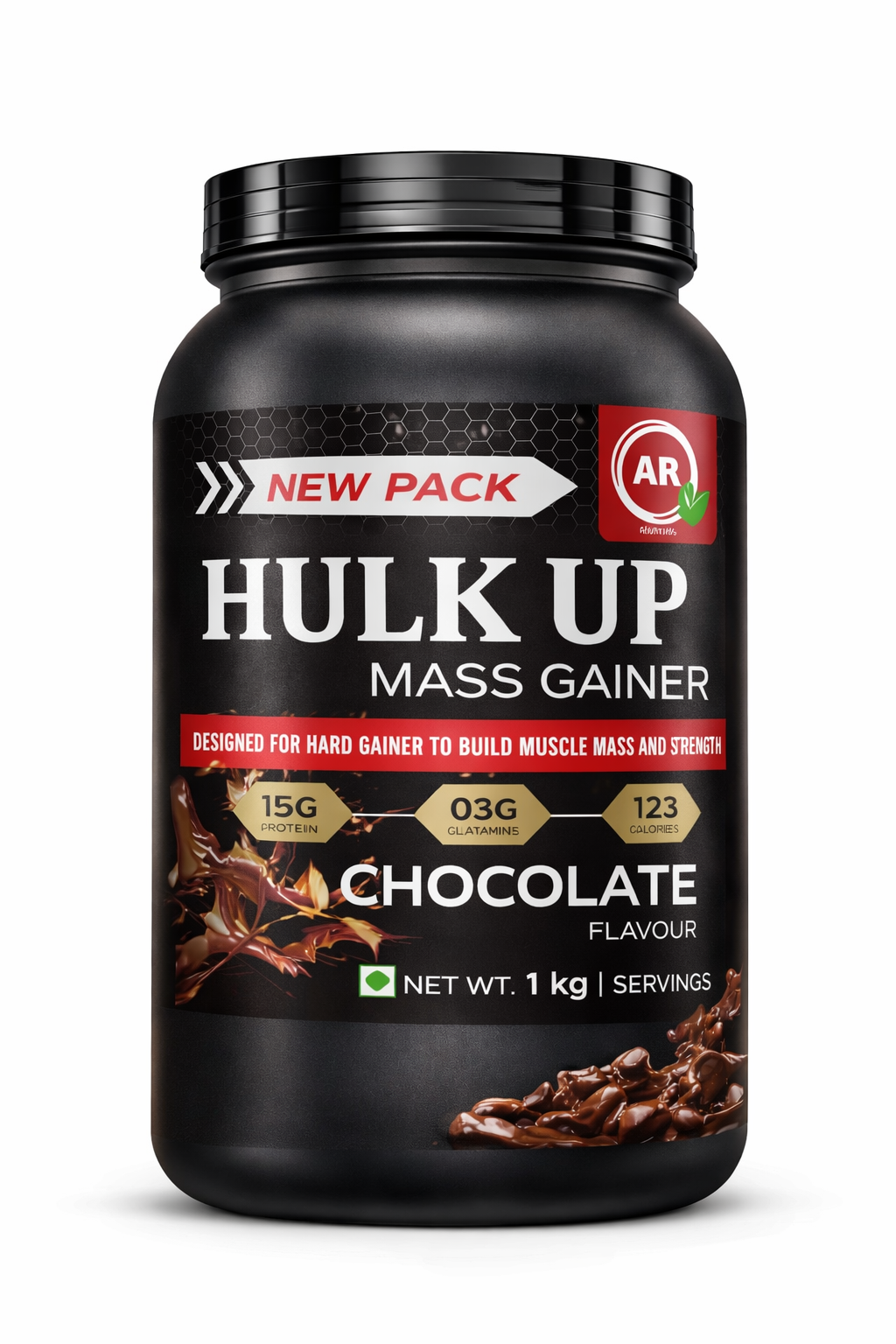 AR Nutrition Hulk Up Mass Gainer | Weight Gainer for Men &amp; Women | High Protein Muscle Builder | Chocolate/Vanilla | Fast Weight Gain Supplement